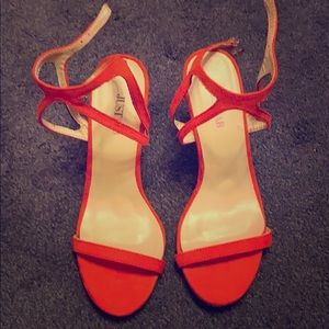 Red sandals heels